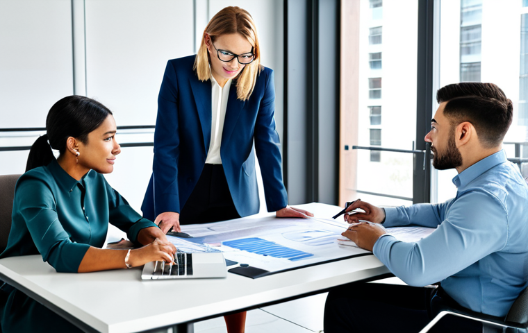 **
"A diverse group of professionals collaborating around a table, reviewing data charts and discussing ethical implications of AI algorithms, fully clothed, appropriate attire, modern office setting, safe for work, perfect anatomy, natural proportions, professional, family-friendly, high quality."
**