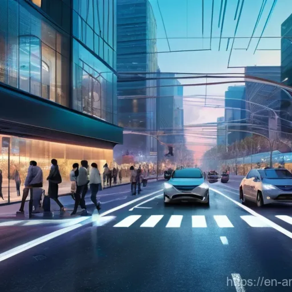 시민참여와 AI 윤리에 대한 조사 연구 - **Prompt:** A bustling, diverse city street scene at dusk, filled with people of various ages and ba...