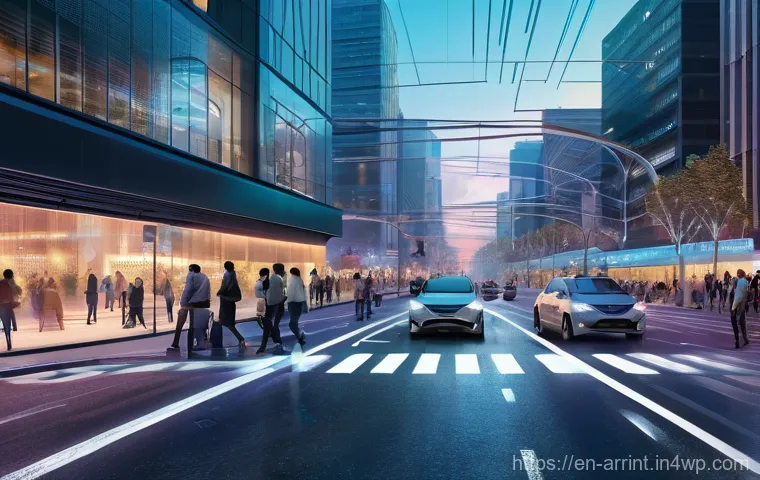 시민참여와 AI 윤리에 대한 조사 연구 - **Prompt:** A bustling, diverse city street scene at dusk, filled with people of various ages and ba...