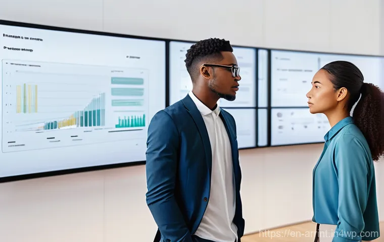 AI 윤리와 인공지능의 사회적 책임 - **Algorithmic Bias:** A diverse group of young adults, dressed in modern, casual professional attire...